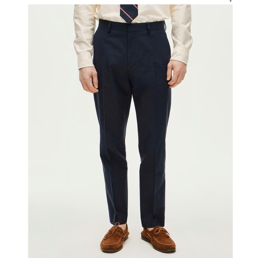 J.CREW Ludlow Slim-fit Suit Pant in Baird McNutt Irish Cotton-linen Blue 33x32
